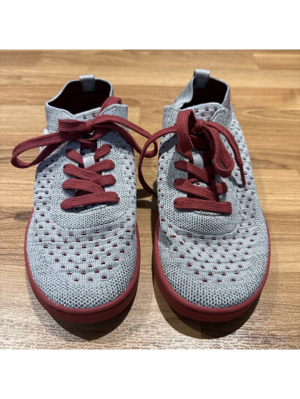 Suavs Women's 7 Lightweight Shoes Sneakers Grey Red Comfort Shoes